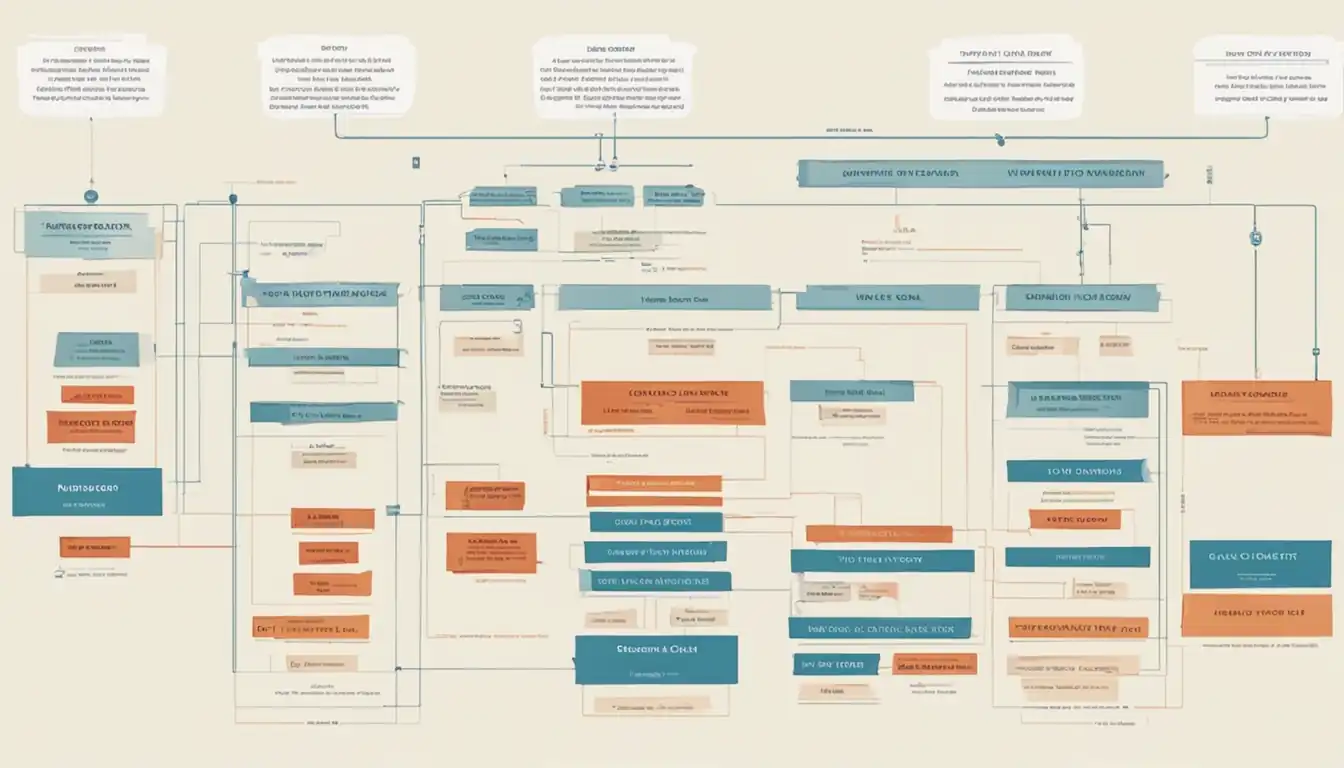 A clear and organized sitemap diagram showcasing the hierarchical structure of a website's pages for better indexing.