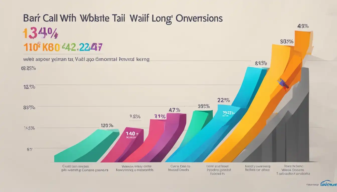 A colorful bar graph showing the significant increase in website traffic and conversions due to [long-tail keyword optimization](https://www.wordstream.com/blog/ws/08/03/09/long-tail-guide).