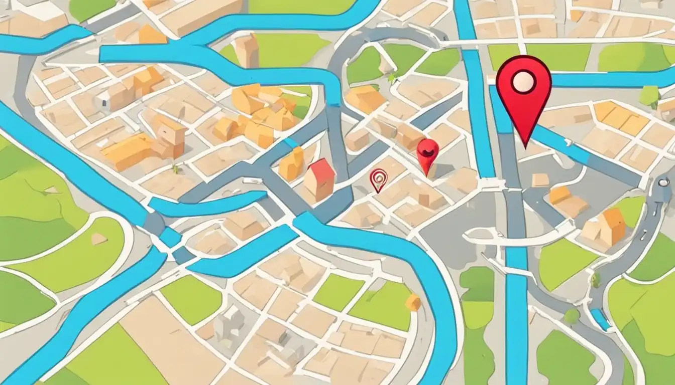 A colorful map pin icon symbolizing location accuracy and precision in local SEO strategies.