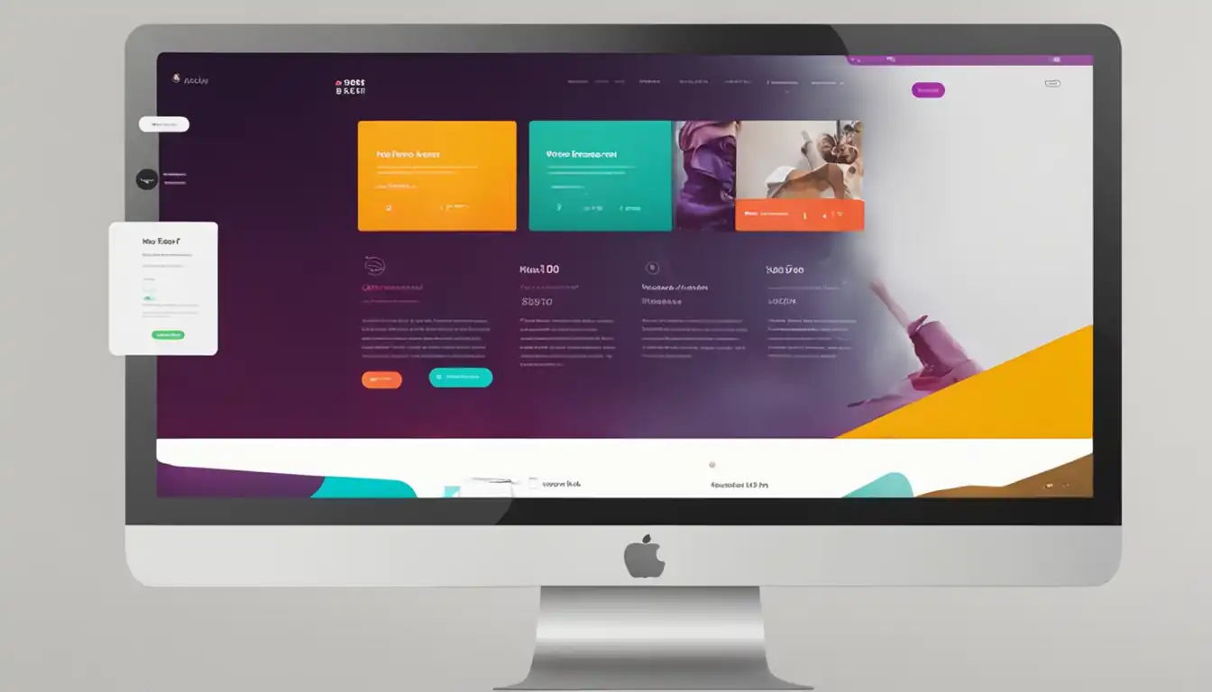 A modern, sleek website interface with intuitive navigation and vibrant colors for user engagement.
