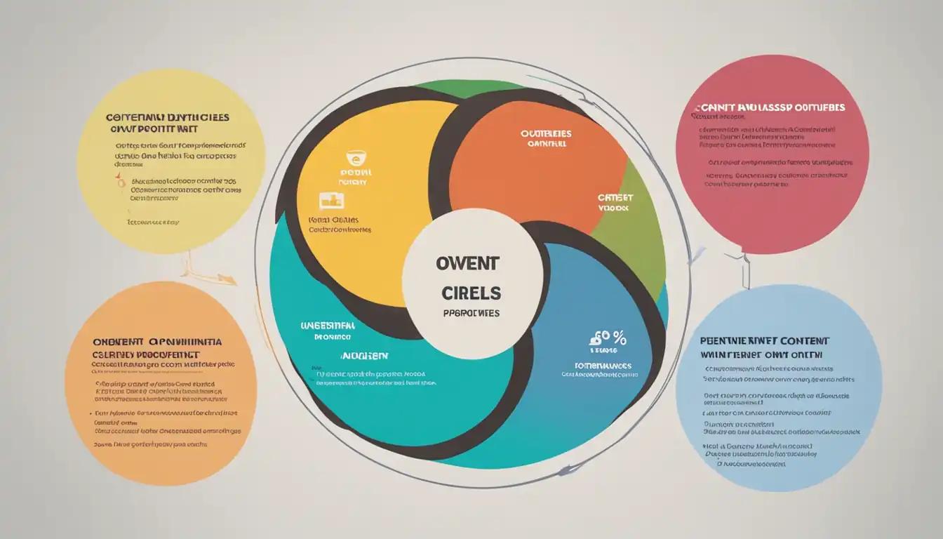 A colorful Venn diagram showing overlapping circles representing current content and potential content opportunities.