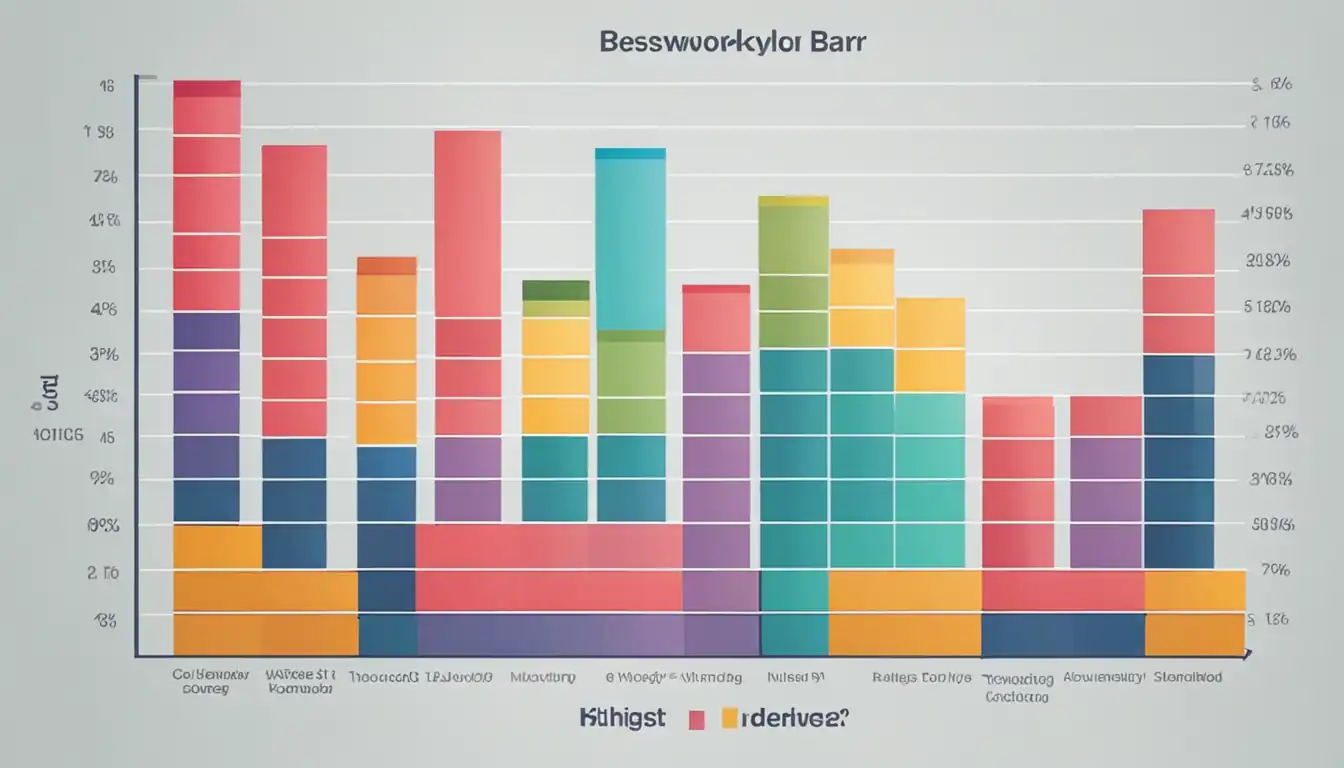 A colorful bar graph showing varying keyword densities, with one keyword standing out as the highest.