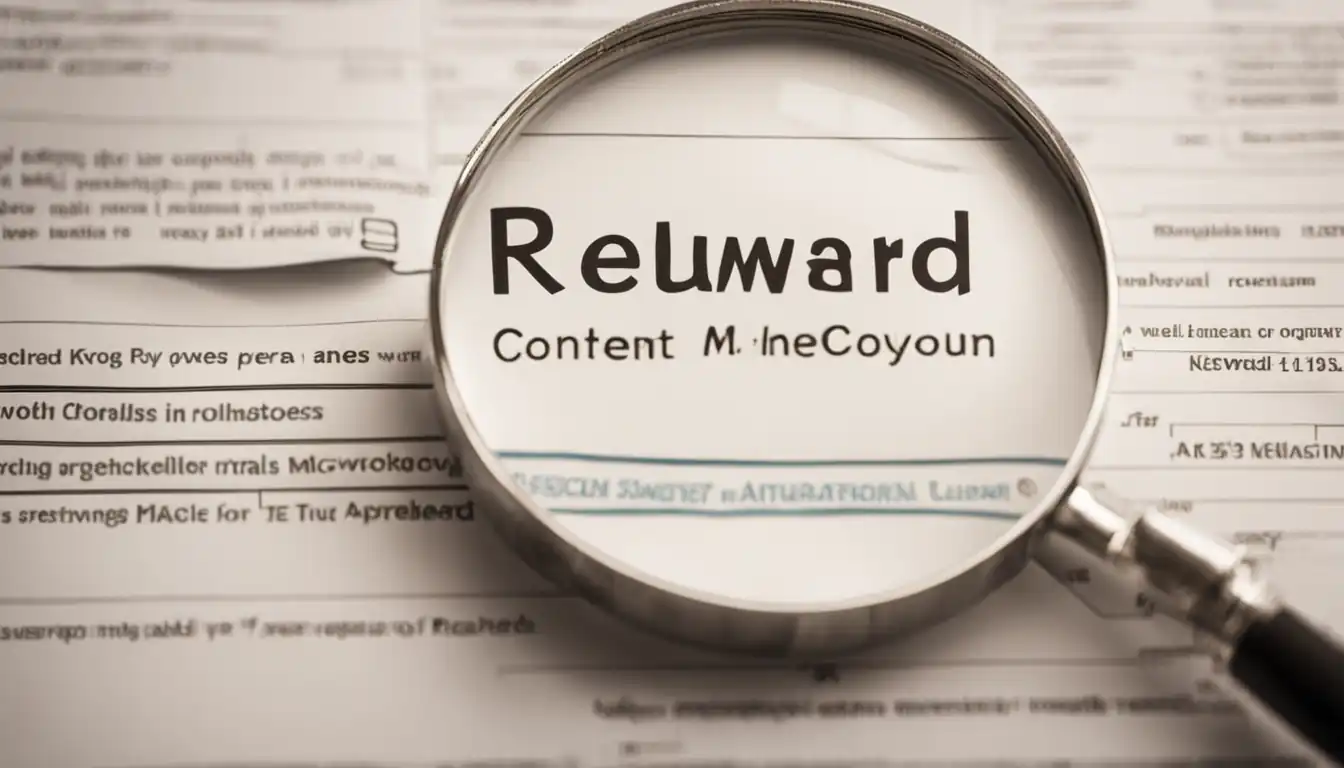 A magnifying glass focusing on a relevant keyword within a well-organized content outline.