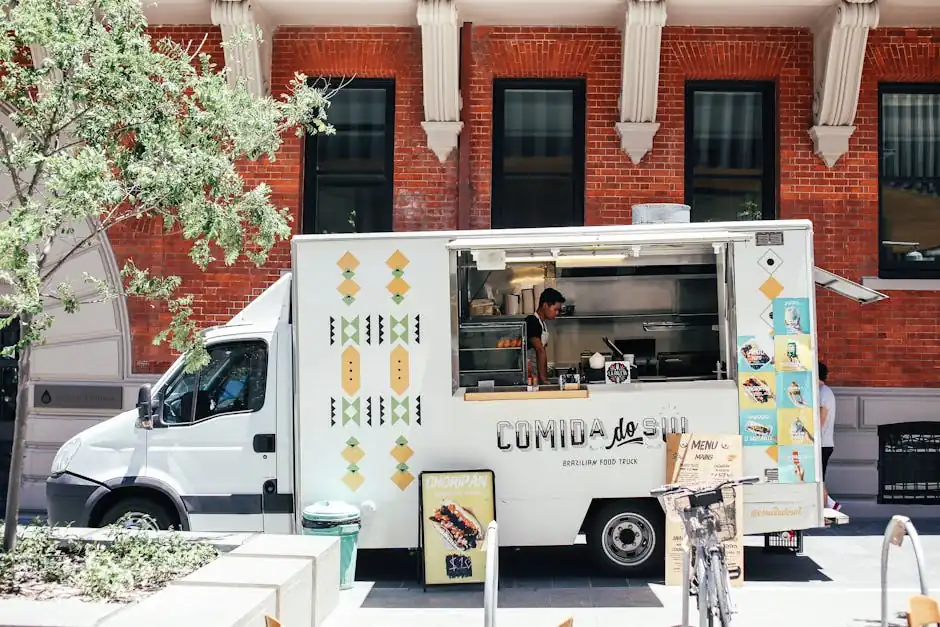 Food truck parked on street