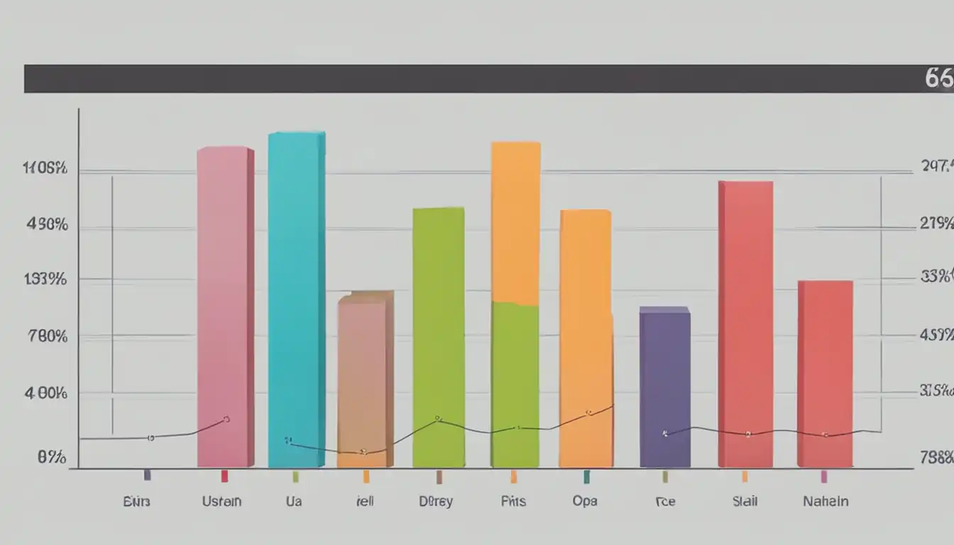 A colorful bar graph showing clear, significant differences between two sets of data.