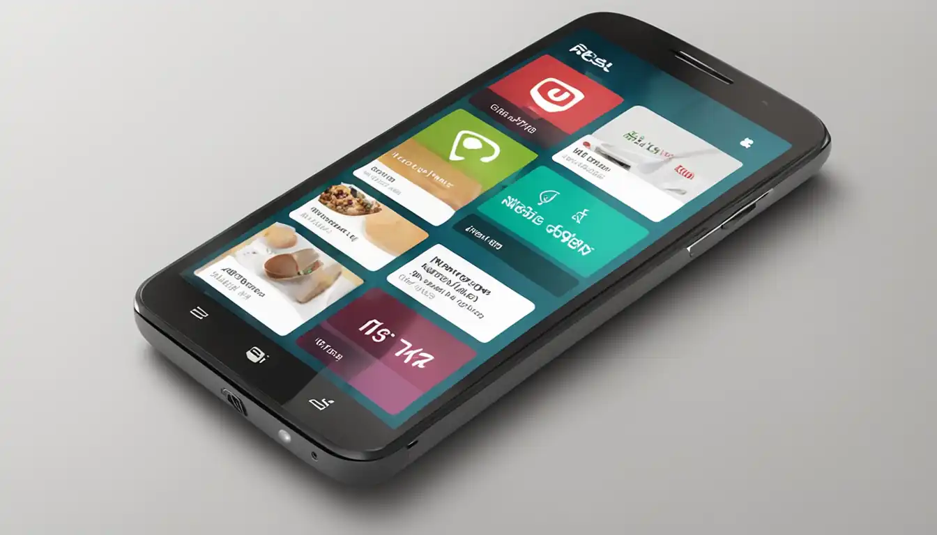 A sleek smartphone displaying a responsive website design with smooth navigation and clear call-to-action buttons.