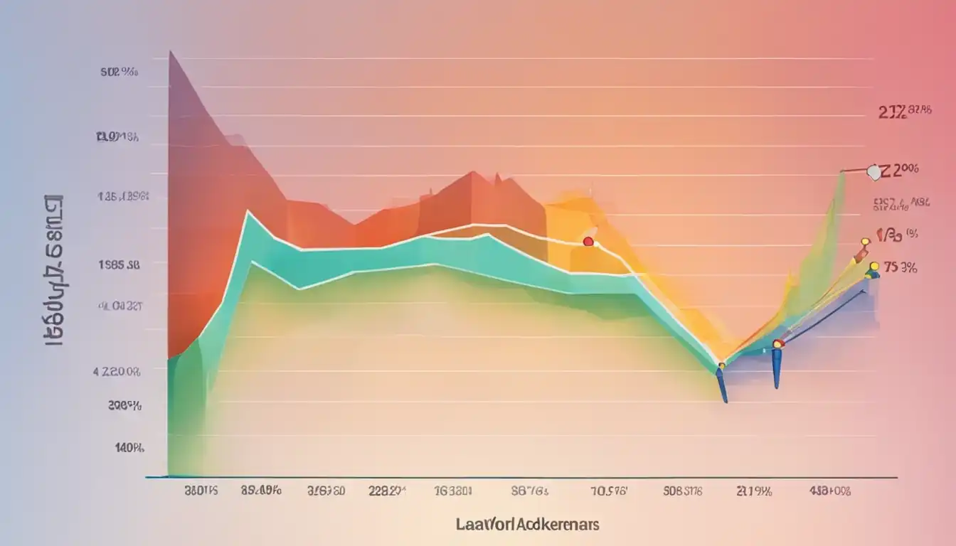 A colorful graph showing a steady increase in website traffic due to long-tail keyword optimization.