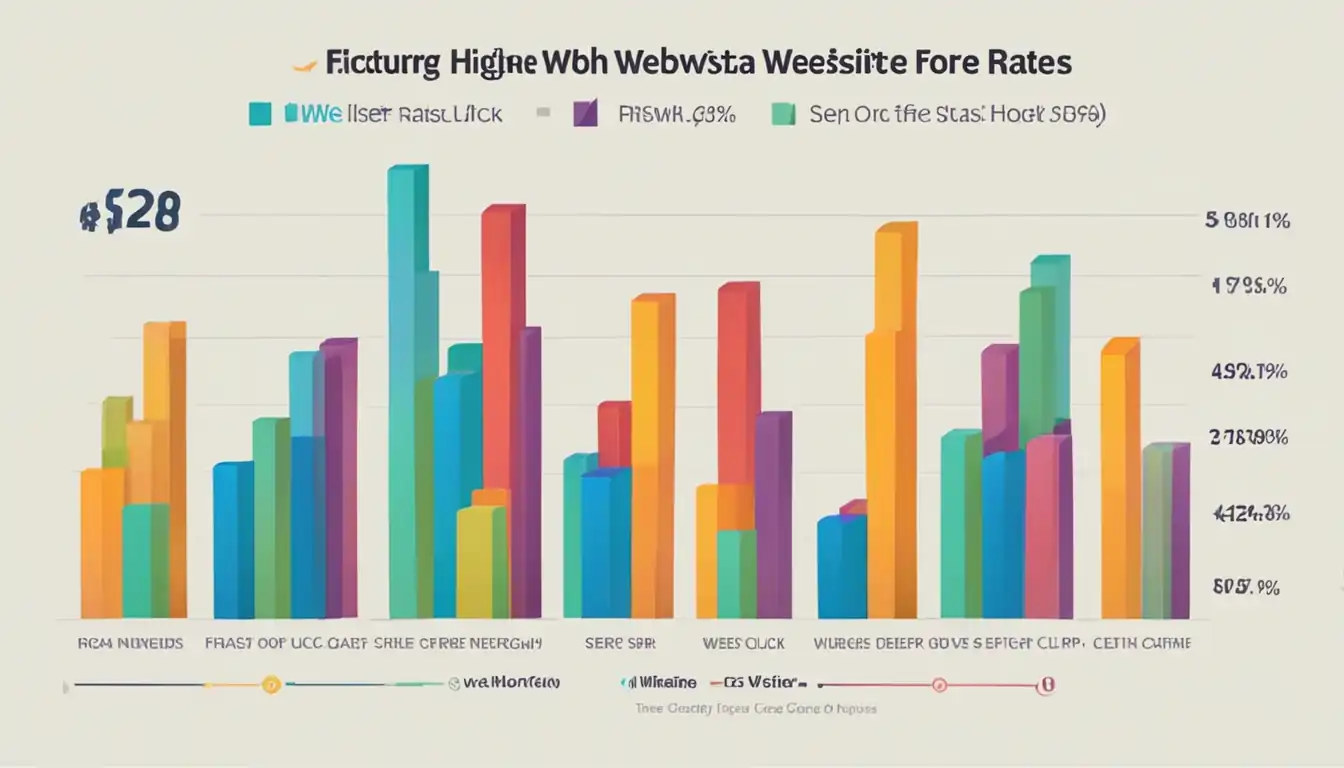 A colorful bar graph showing increased website traffic and higher click-through rates for various SERP features.