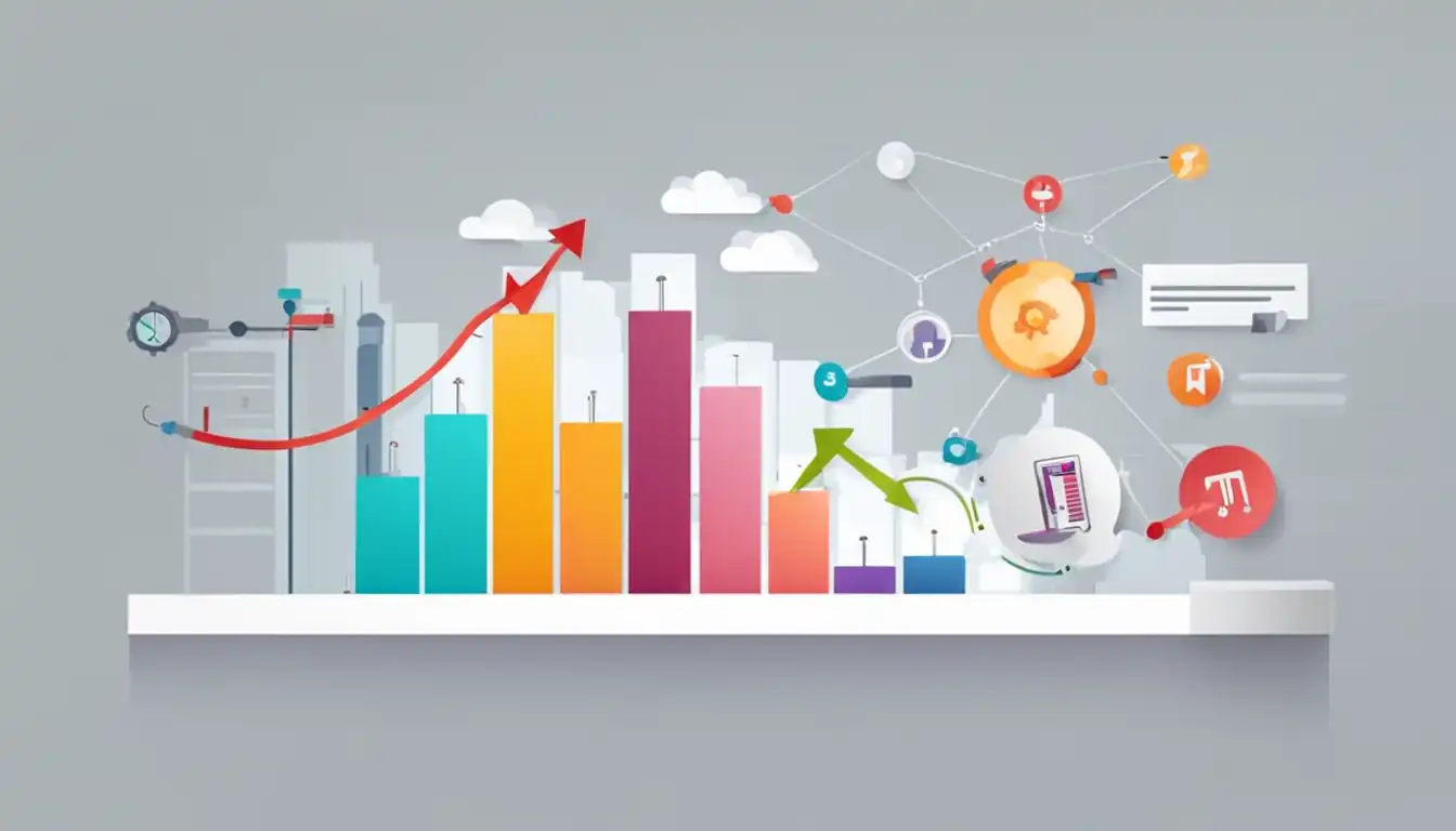 A colorful bar graph showing a significant increase in website traffic and conversion rates.